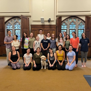 Postdocs at dog yoga